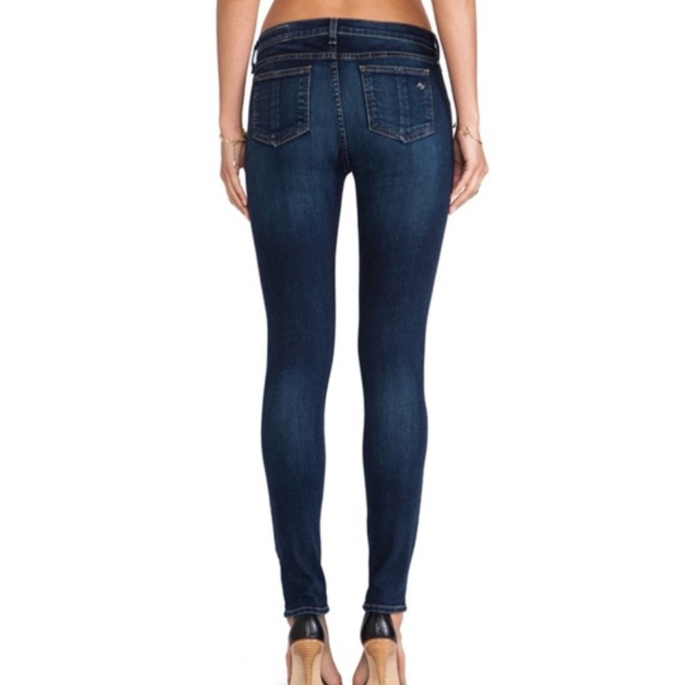 Rag & Bone Medium Wash Low Rise Full Length Ankle Skinny Jeans Size 26 - Picture 4 of 9